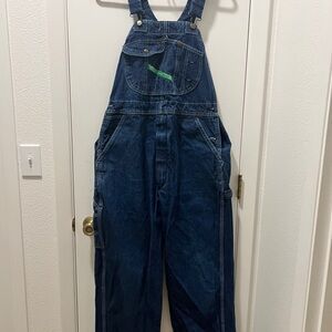 KEY Men’s Denim Bib Overalls W36 L32 Carpenter Workwear Blue Jeans